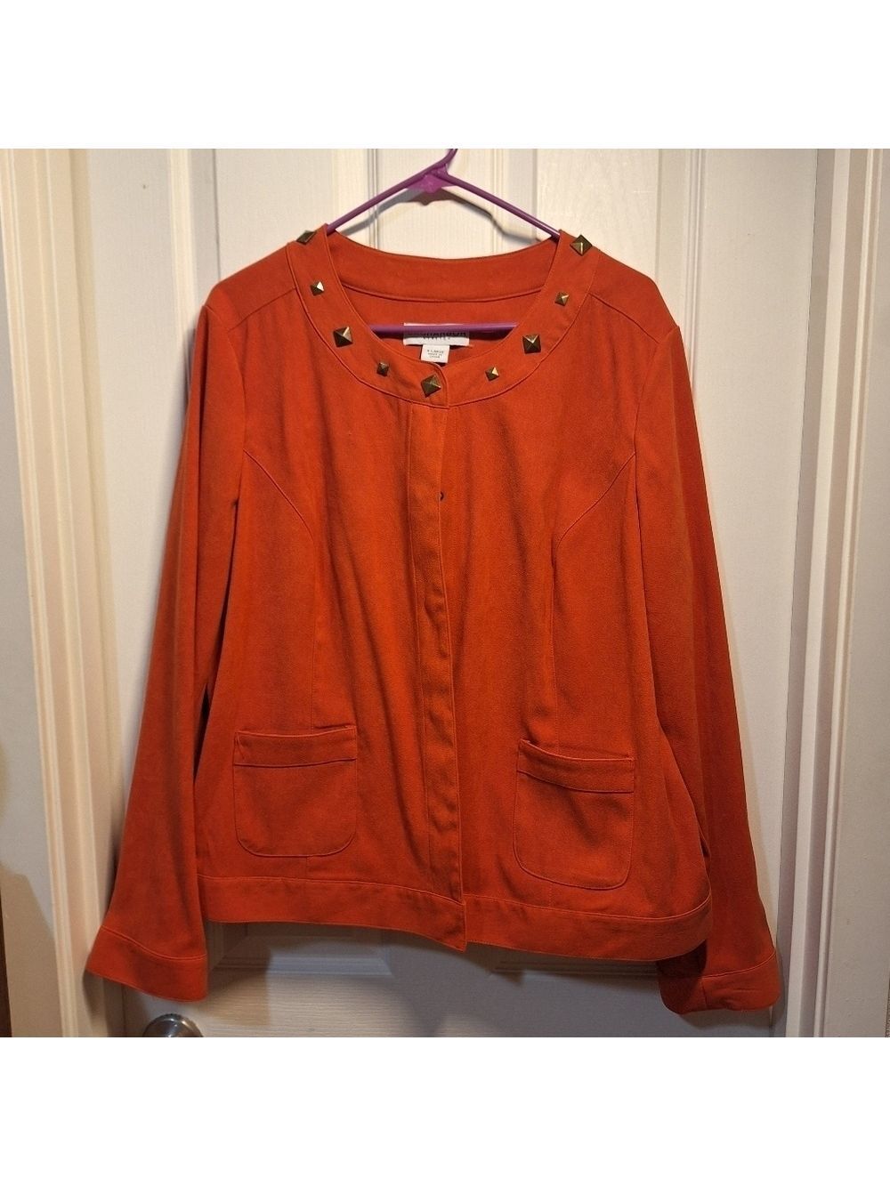 Sag Harbor Women's Orange Studded Jacket XL